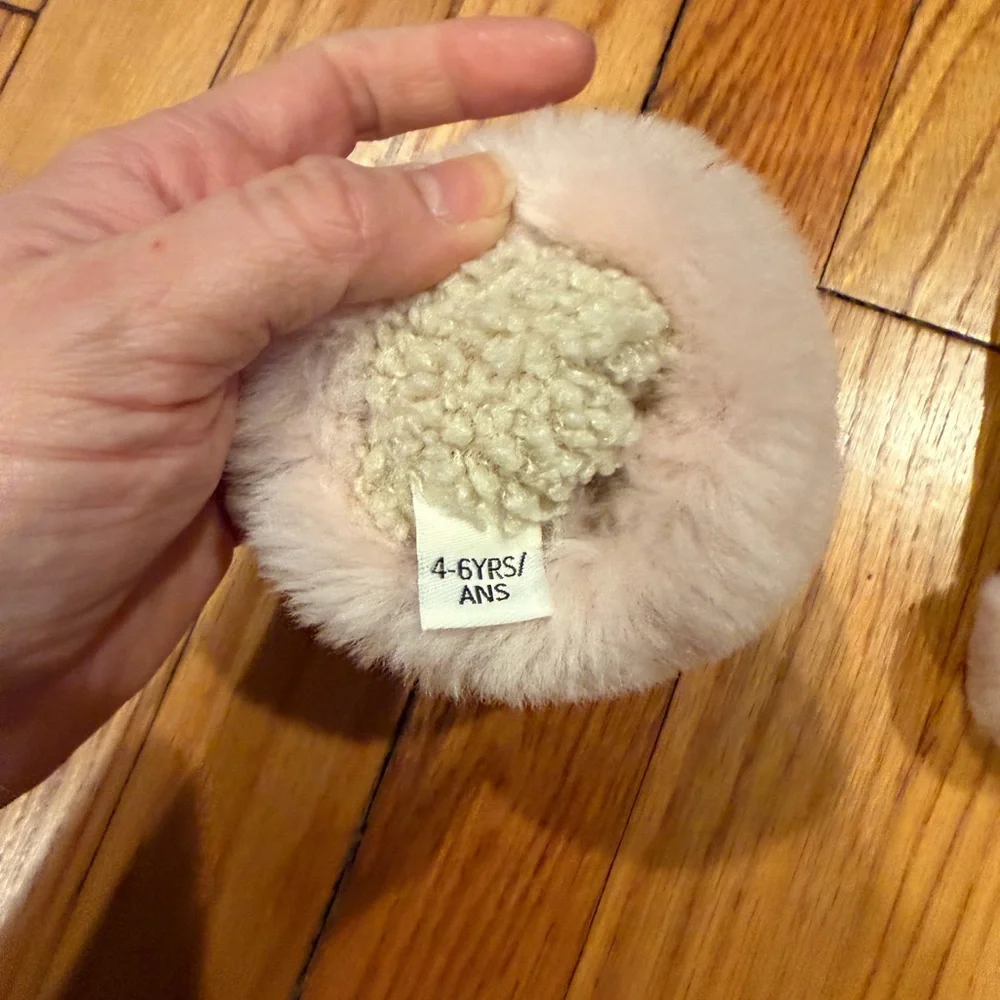 UGG Cream and Pink Fur Slippers